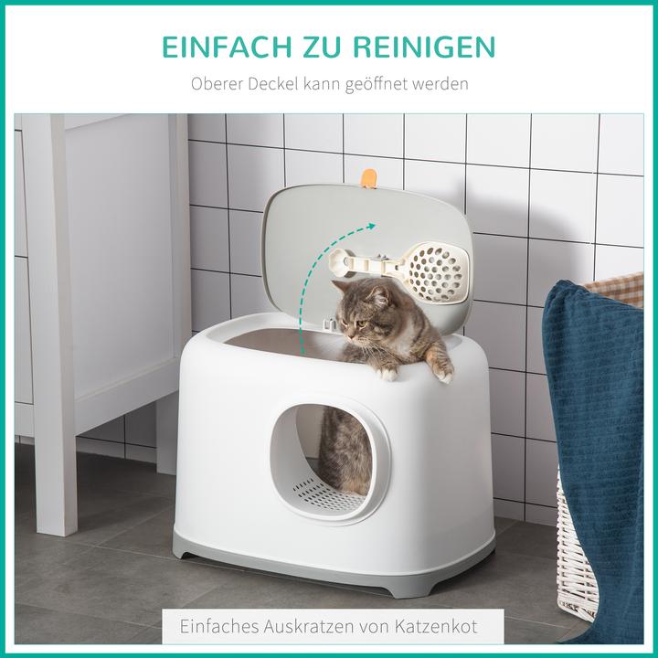 Produktbild PawHut Katzentoilette mit kompaktem Design (Katzenklo geschlossen)