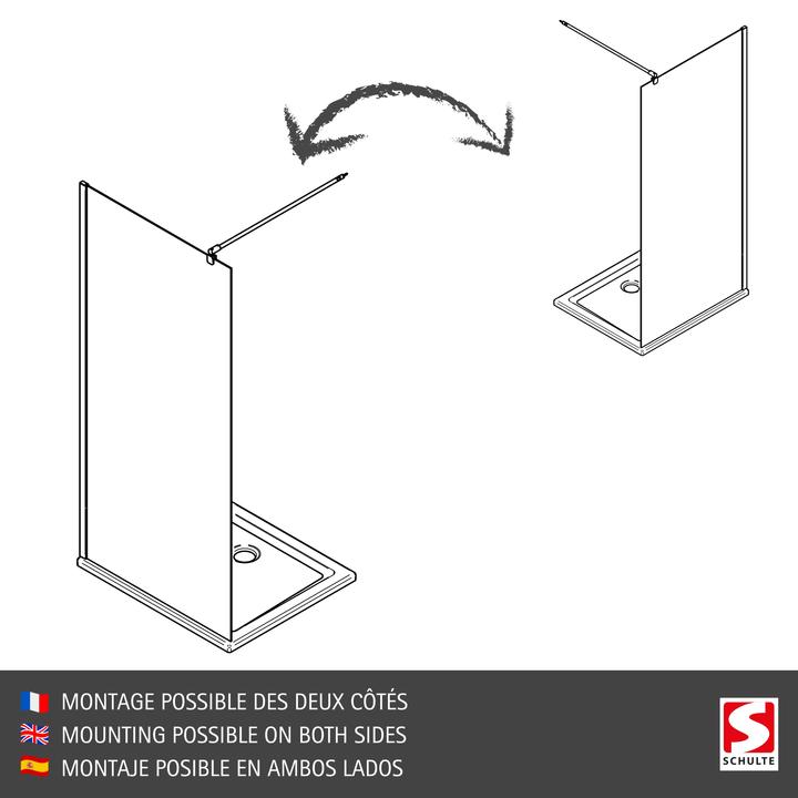Produktbild Schulte Duschwand Walk in (100 cm, 2 cm, 200 cm)