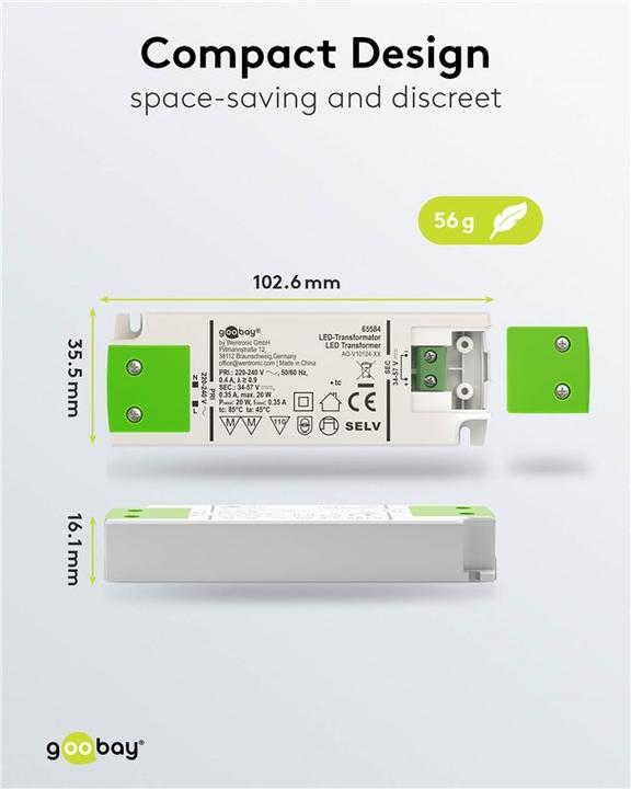 Image du produit Goobay Transformateur LED à courant constant, 20 W