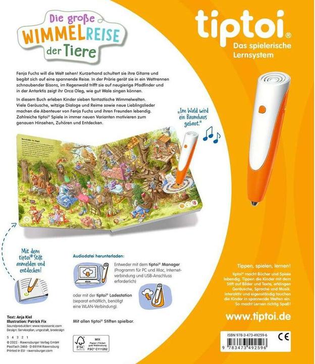 Actual product image tiptoi Die gr. Wimmelreise Tiere (German, Patrick Fix, Anja Kiel, 2022)