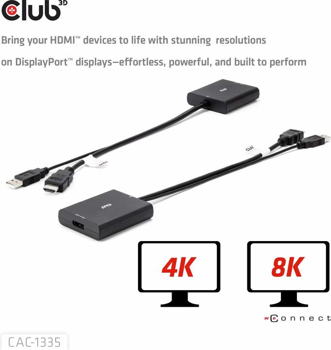 Actual product image Club 3D HDMI + Micro USB zu (DP, 0.72 cm)