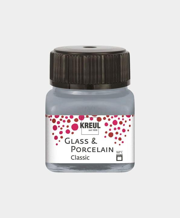 Produktbild Kreul Glass & Porcelain Classic Metallic, Porzellan- und Glasfarbe (Metallic-silber, 20 ml)