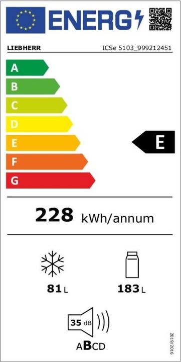 Label énergétique Liebherr ICSe 5103 (264 l)