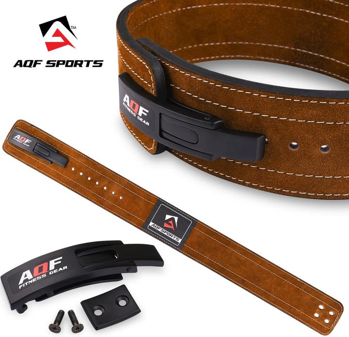 Actual product image Aqf Sports Gewichthebergürtel mit Schnellverschluss-System, 10 mm Leder