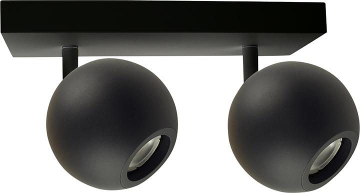 Actual product image Enovalite Deckenleuchte GLOBE, GU10-Fassung, IP20, Ø10cm, 2 flammig, schwarz (GU10)