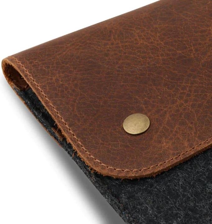 Produktbild Only-Bags.Store Leder- und Fleece-Tasche für Laptop, Laptop-Hülle 14 (14")