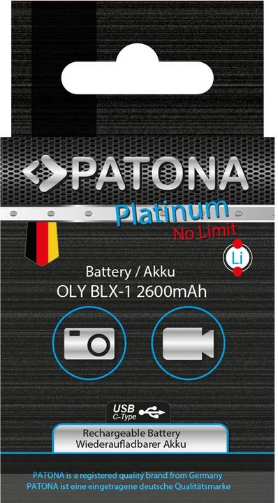 Actual product image Patona Platinum Battery BLX-1 USB-C (Camera battery)