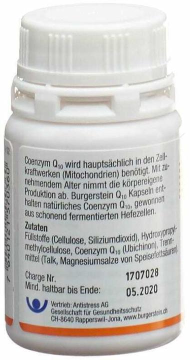 Nährwerte und Zutaten Burgerstein Coenzym Q10 (60 Stück, Kapseln, 115 g)