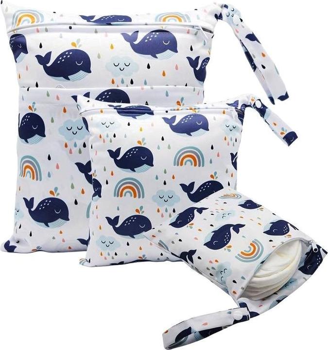 Actual product image ASMI 3 pieces wetbag nappy bag set 30x36cm + 28x30cm + 20x24cm