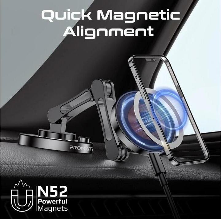 Actual product image ProMate Magnus-Qi 15 Watt MagSafe Car Mount