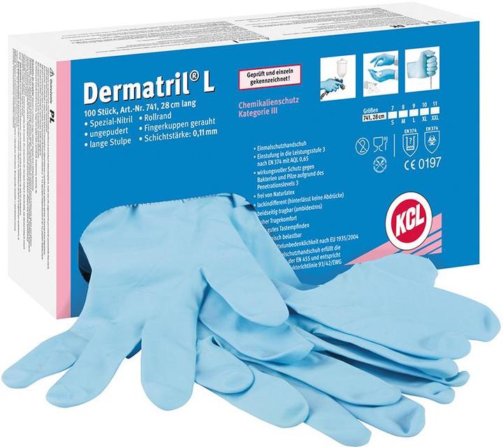 KCL Dermatril L 741 074107081C 100 pcs. disposable gloves Size (gloves): 7 EN 455 (7)