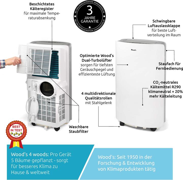 Produktbild Wood's AC Cortina 12K Smart Home (42 m², 12000 BTU/h)