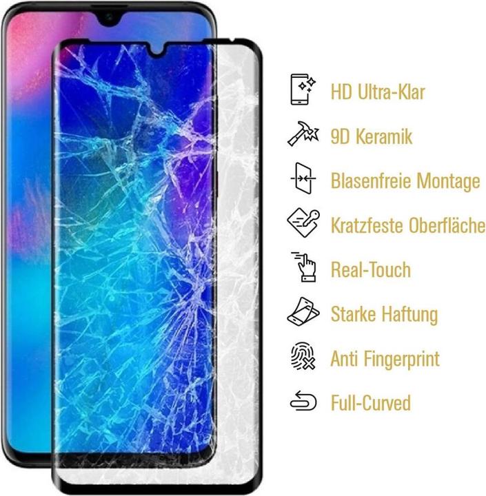 Actual product image Protectorking 1x Ceramic-Glass Full Cover HD Klar (1 Piece, Huawei P30 Lite)