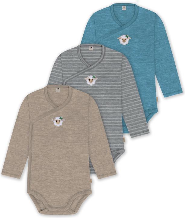 Image du produit Normani Lot de 3 body bébé emmailloté manches longues body Toddler en laine mérinos - 9357 (62)