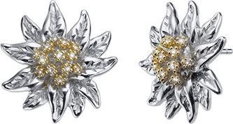 Crystalp Charming Silver Edelweiss Earrings with Crystals 40551.S