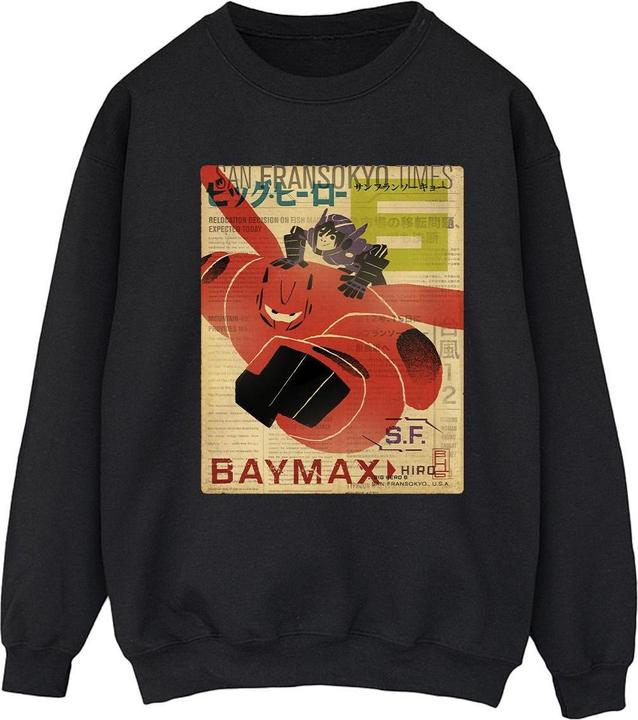 Disney Big Hero 6 Baymax Flying Baymax Newspaper Sweatshirt (M)