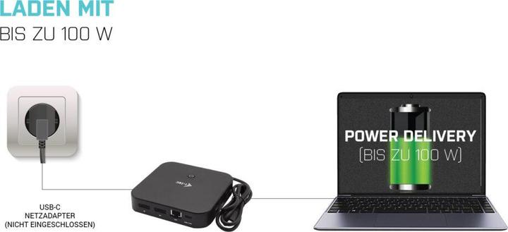 Produktbild i-tec Dual Display - Ohne Netzteil (USB-C, 4 Ports)