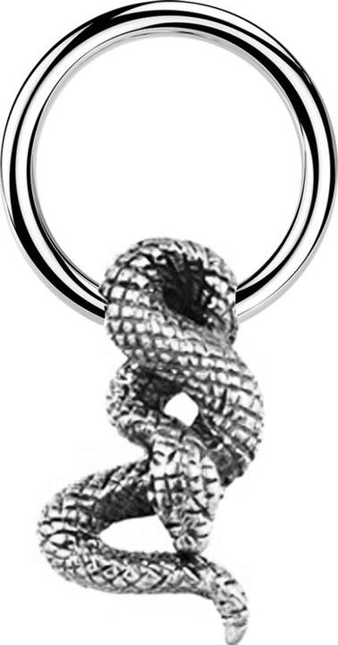 Star Piercing Micro Closure Ring silber Schlange silber (Chirurgenstahl 316L, Messing)