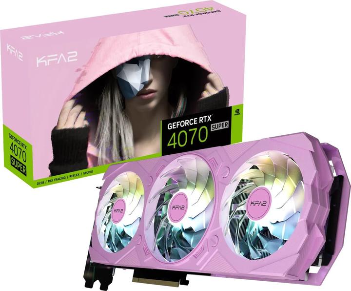 Image du produit KFA2 PCIe GeForce RTX™ 4070 Super EX GAMER Pink 1-Click OC 12GB GDDR6X 192-bit DP*3/HDMI DLSS 3 (12 Go)