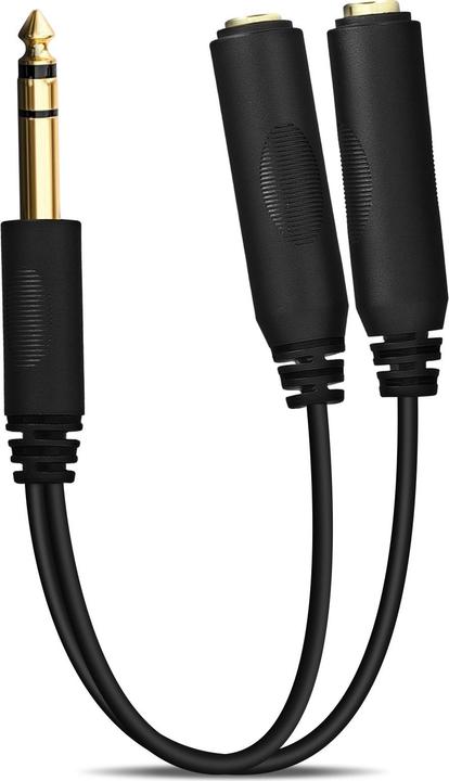 Image du produit Avizar Adaptateur/diviseur jack 6,35 mm / double jack 6,35 mm femelle (0.25 m, Jack 3,5 mm (AUX))