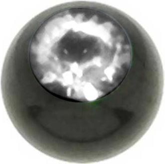 Bijouteria Piercingverschluss (Premium Kristall, PVD Beschichtung (schwarz), Chirurgenstahl 316L)