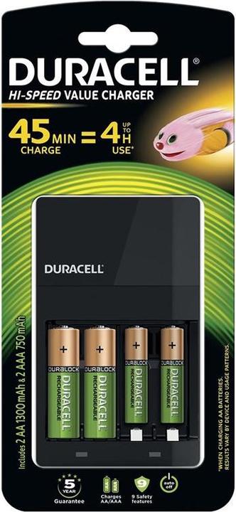 Actual product image Duracell CEF14 + aku 2+2 (4 pcs., AA, 750 mAh, Battery + charger)