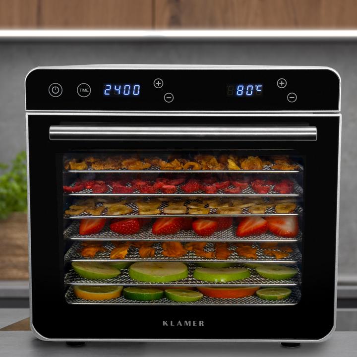 Image du produit KLAMER Premium Dörrautomat XL 700W, 8 extra grosse Einlegefächer aus Edelstahl