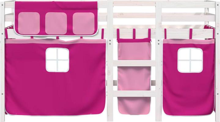 Image du produit VidaXL Lit superposé pour enfant avec rideaux Rose (80 x 200 cm)