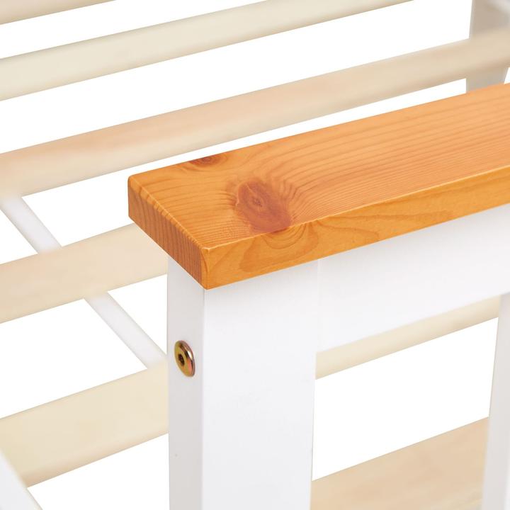 Produktbild Jamb Holzbett 90x200cm Landhausstil Weiss (90 x 200 cm)