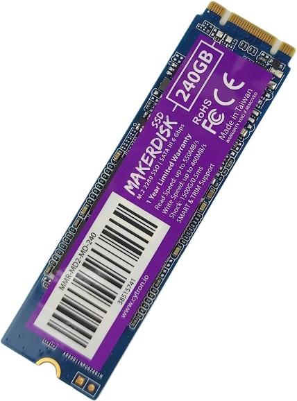 Cytron MakerDisk M.2 2280 SSD Hard Drive for Raspberry PI with NOOBS 240GB (240 GB, M.2 2280)