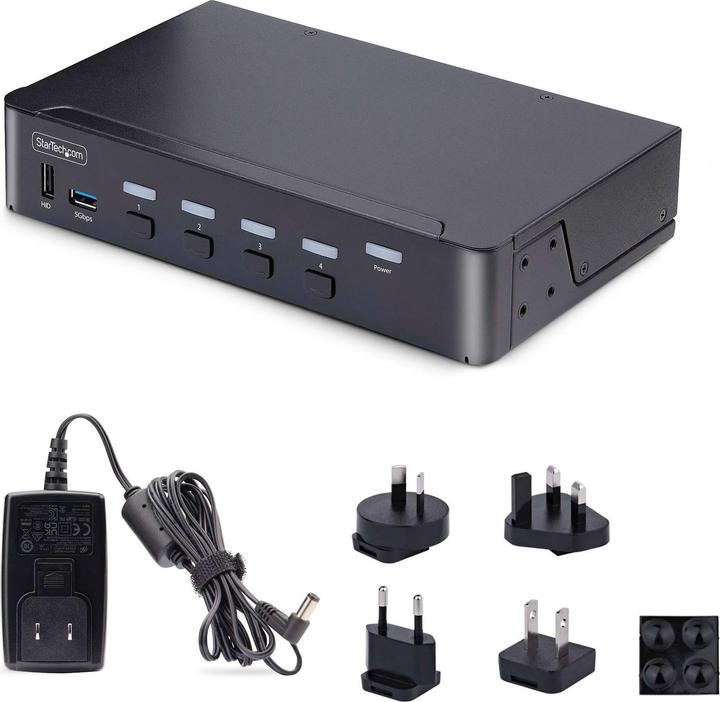 Actual product image StarTech com 4-Port DisplayPort KVM Switch, 8K 60Hz / 4K 144Hz, Single Display, DP 1.4, 2x USB 3.0 P