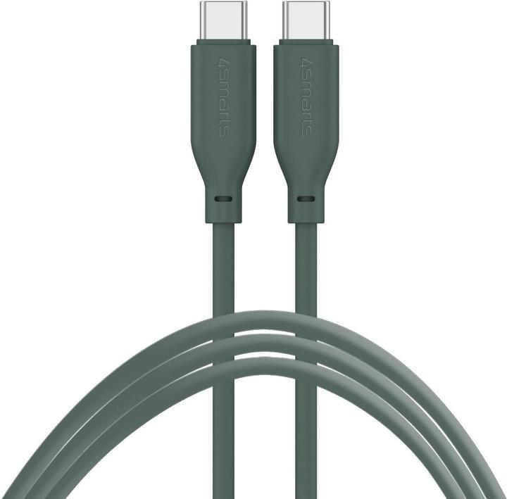 Actual product image 4smarts USB-C / USB-C Silicone Cable High Flex 60W 1.5m petrol (1.50 m, USB 2.0, 20 W)