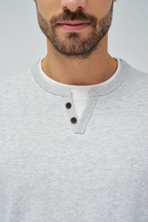 Image du produit Salsa Jeans Pullover Knit Henley W/ Collar Jersey Details (XL)