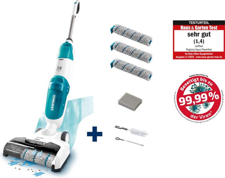 Actual product image Leifheit Regulus Aqua PowerVac cordless vacuum wiper set incl. accessories