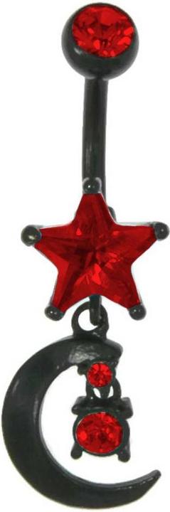 Produktbild Bijouteria Bauchpiercing (Chirurgenstahl 316L, Kristall, PVD Beschichtung (schwarz))