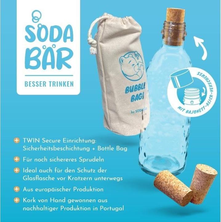 Actual product image SodaBär Glass bottle for sparkling water maker with click system