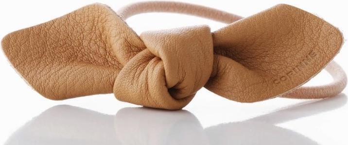 Immagine prodotto Corinne Mondo - Fiocco di pelle piccola cravatta per capelli cammello (Elastico per capelli)