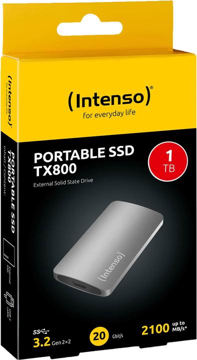 Produktbild Intenso SSD 1.0TB TX800 1.8" USB 3.2 Gen1 Anthracite (1 TB)