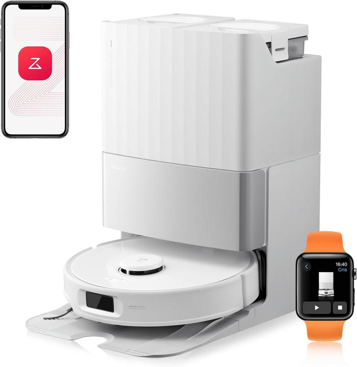 Produktbild Roborock Qrevo Edge S5A Saugroboter mit Wischfunktion,Dual Anti-Tangle-System,17000Pa,FlexiArm,Weiss (Saugroboter)