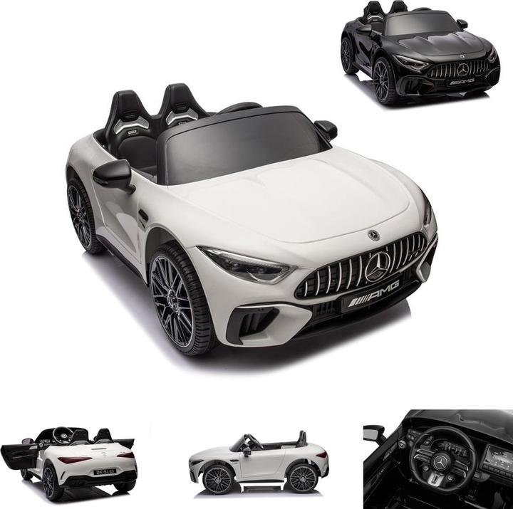 Image du produit Es-toys Voiture enfant - blanc - Voiture électrique Mercedes SL63 AMG - avec licence - MP3 + siège en cuir (12 V)
