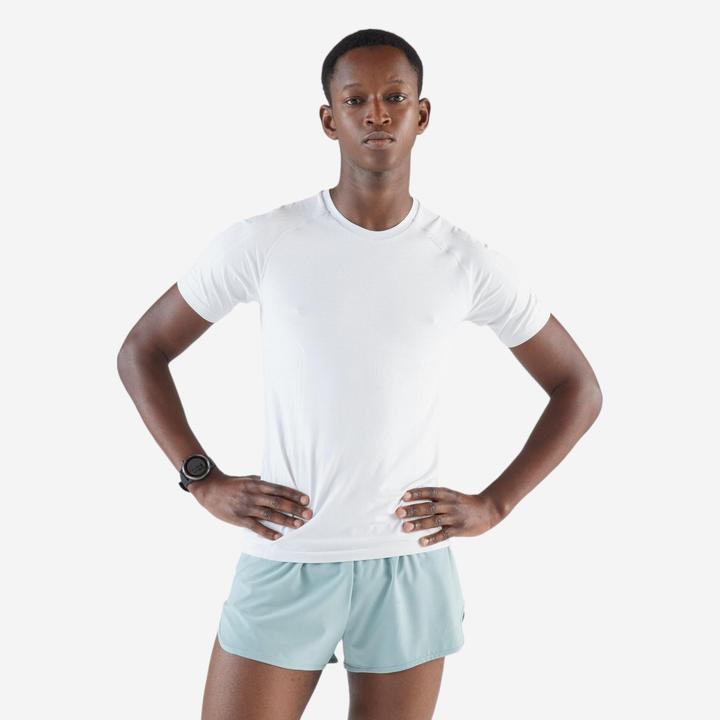 Kiprun Laufshirt kurzarm - 500 Komfort Slim weiss