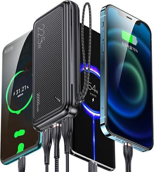 Produktbild Usams Powerbank PB60 20000mAh 22.5W 2xQC3.0+PD Fast Charge czarny/black 20KCD16801 (US-CD168) (20000 mAh, 22.50 W, 22.50 Wh)