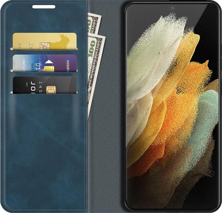 Immagine prodotto Cover-Discount Galaxy S22 Ultra - Silky Stand Flip Case Cover blu scuro (Samsung Galaxy S22 Ultra)