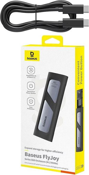 Actual product image Baseus FlyJoy Series SSD Enclosure (M.2 NVMe) Space Grey (M.2 2230)