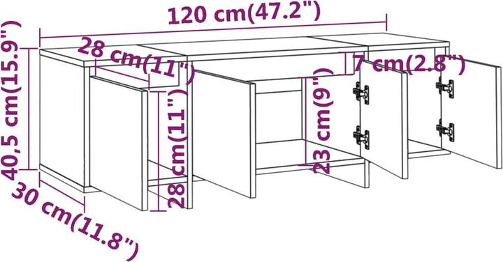 Produktbild VidaXL Walter (120 x 30 x 40.5 cm)