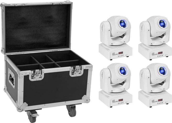 Eurolite Set 4x LED TMH-S60 Moving-Head-Spot ws + Case (Set)