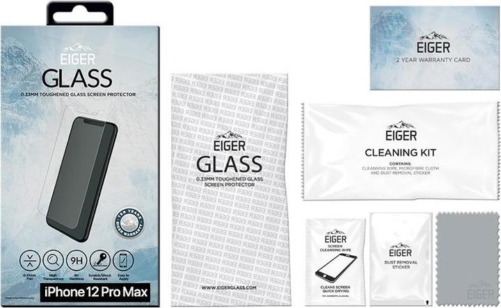 Actual product image Eiger Mountain Glass Clear (1 Piece, Apple iPhone 12 Pro Max)