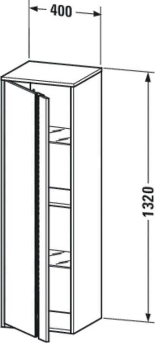 Produktbild Duravit Hochschrank KETHO 360x400x1320mm Ans links nussbaum natur