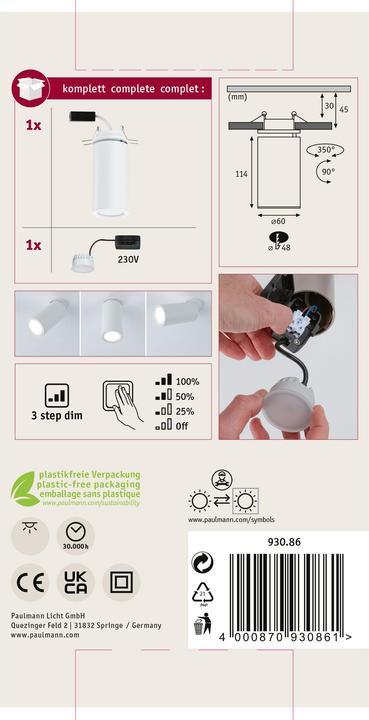 Actual product image Paulmann Recessed luminaire Turnal Set (470 lm)