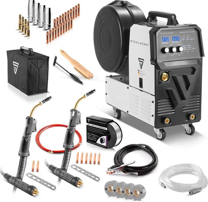 Produktbild Stahlwerk Schweissgerät MIG 270 Puls Pro 4-in-1 Schutzgas-Schweissgerät Alu-Paket